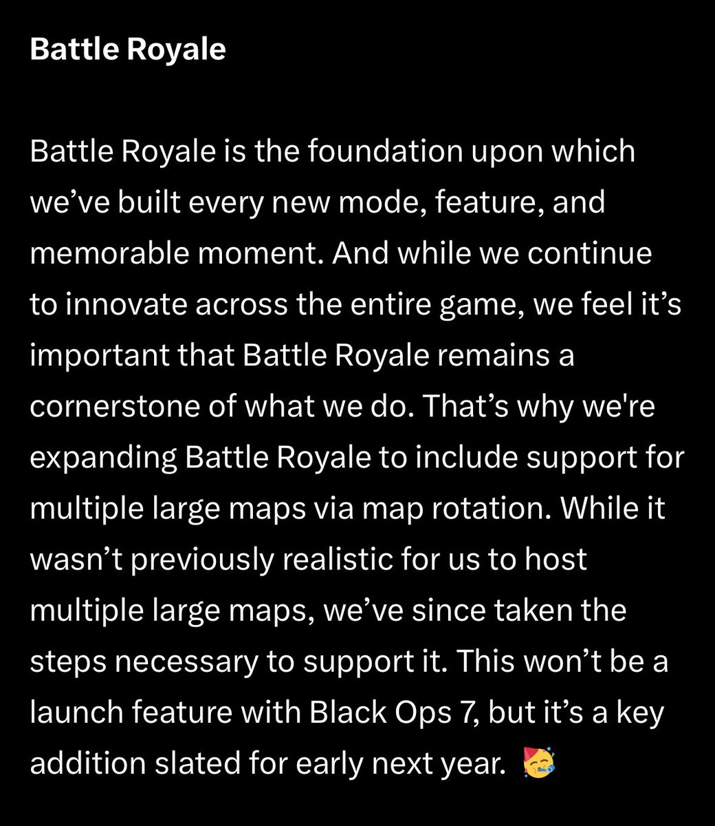 BREAKING | #BlackOps7 Warzone will feature Battle Royale ‘Map Rotation’ EARLY 2026 👀

💥 “We're expanding Battle Royale to include support for multiple large maps via map rotation.”