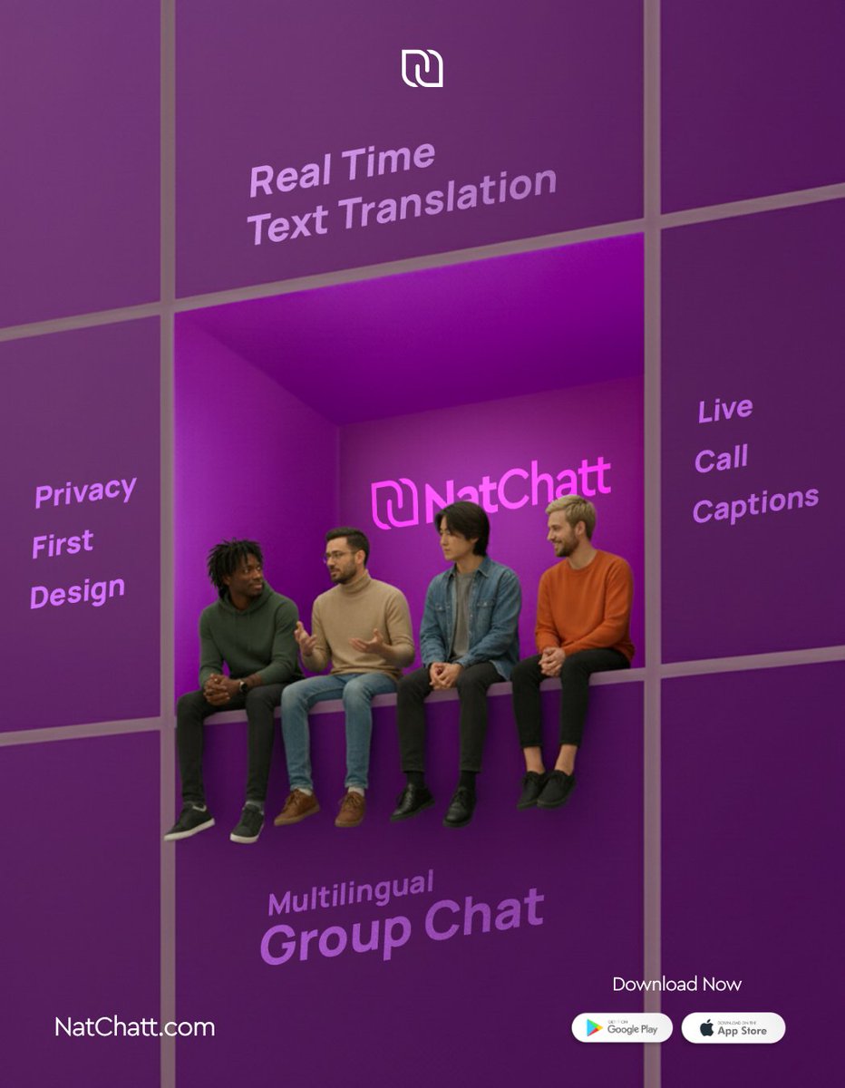 natchattapp's tweet photo. Your words- your world.
End-to-End Encryption so you're in full control here.
#Natchatt #app #applaunch #translation #translator #translationapp #globalapp #fyp #explore #travelmusthave https://t.co/iw7hD8fILK