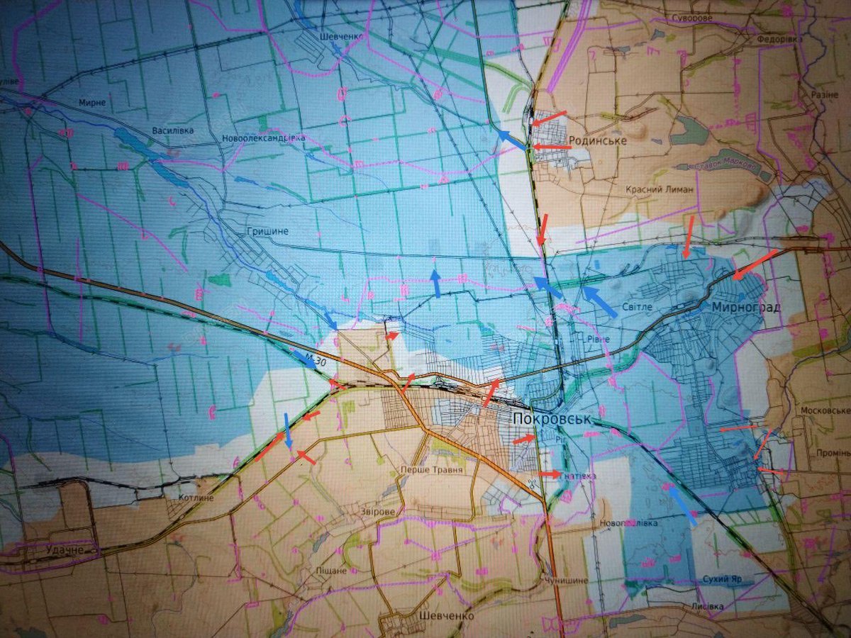 Panic has broken out among the Kiev forces. They’re retreating from Pokrovsk, while the “Azov” has refused to enter combat.

On the Pokrovsk (Krasnoarmeysk) front, the “Center” group continues active fighting for control over the Pokrovsk–Mirnograd (Krasnoarmeysk–Dimitrov) urban