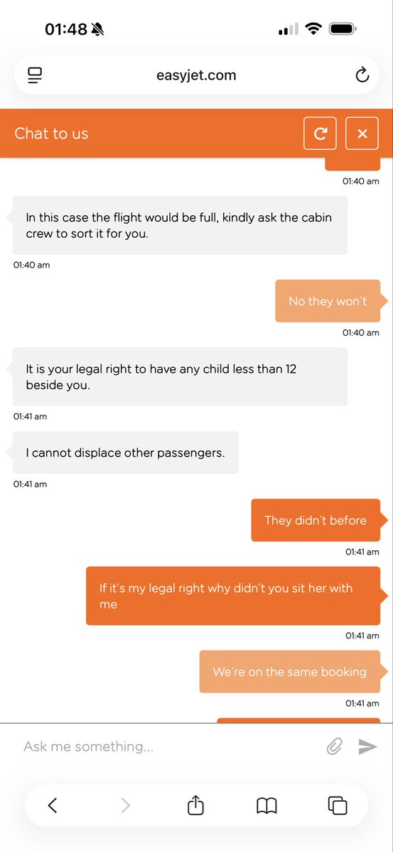 SheunAde's tweet photo. @easyJet someone needs to sort this! How can you put a 6 year old to sit next to complete strangers and in the same breath say it’s a legal right to have a child less than 12 beside you? https://t.co/0vnQROeVya