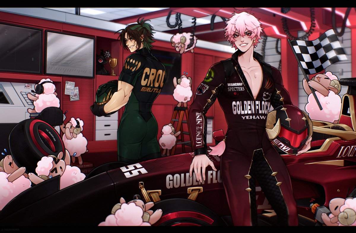 "I'm gonna SMASH the competition while they're busy counting sheep!!!" 🐏🏁

A full look at this years 'Halloween' art.
🎨<a href="/TaigaStripes/">Taiga 🐯🔪</a> || #envigallery