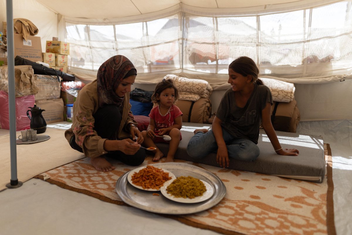 WCKitchen's tweet image. “The food from the kitchen tastes just like the food we used to make at home. Its smell and flavor gave me hope—it felt like a piece of our home came back to us through the food.” – Wafaa, Recipient
Wafaa and her family were displaced from their home in Tel-al Hawa in North Gaza…