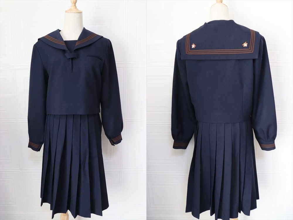千葉県 野田市立 北部中学校 女子 制服 セーラー服 冬服 上下セットが 