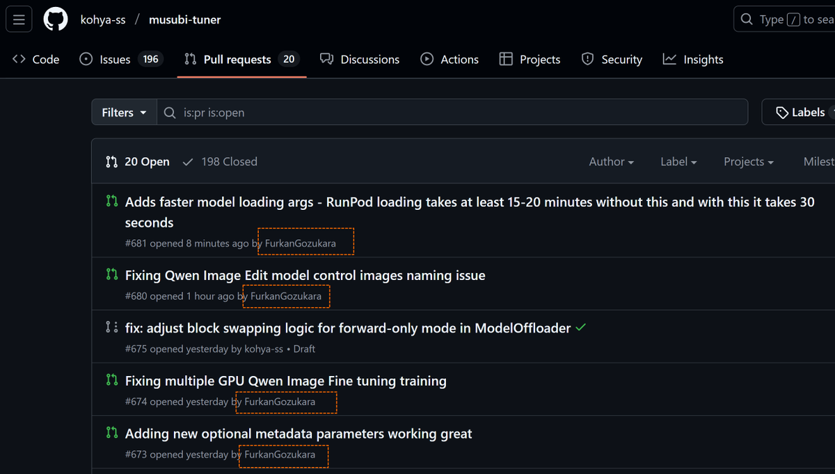 Made extremely important 4 pull requests to Kohya Musubi Tuner repo I hope all gets implemented / merged asap