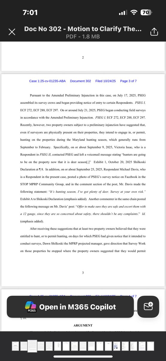 NEW: In the contentious transmission line battle, PSEG filed a motion to prevent landowners from hunting their land when they plan to do surveys. A few shots from the docs. 

Per the docs, one person said, “It’s hunting season, I’ve got plenty of deer. Survey at your own risk.”