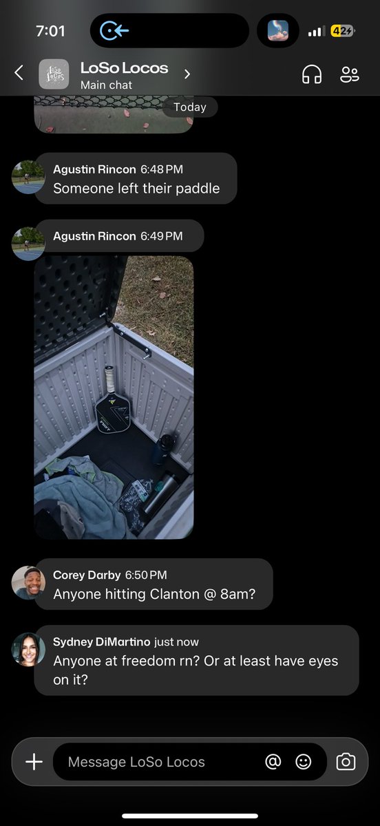 blakes_online's tweet image. It's something silly, but I'm actually really grateful there is a GroupMe for anyone that plays Pickle Ball in Charlotte with over 1000 people

Everyone's really friendly and it's easy to find people to play with and it's like a marketplace Lost and Found it's a pretty awesome…