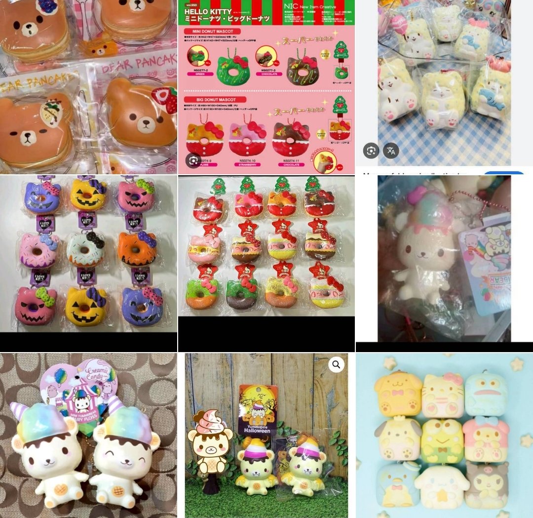 wtb want to buy squishy licensed yang ada digambar
-pm mini pancake
-hk donut Christmas&amp;halloween(selain itu boleh tawarin juga) 
-marumofubiyori sanrio
-aab yb mini
-chigiri sanrio
Prefer yang lengkap, preloved gapapa asal condi masih lumayan bagus
Tag. wts want to sell