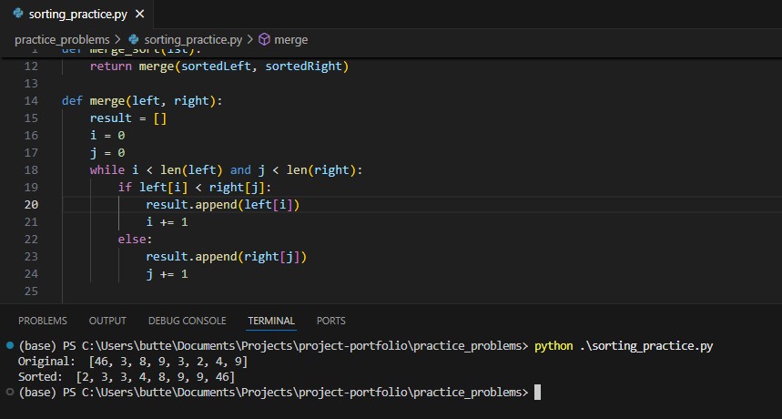 I learned about Merge Sort recently.