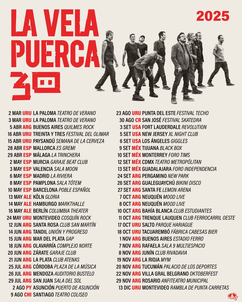 La gira de los 30 años nos ha juntado por distintos rincones. Gracias por acompañar en cada lugar y en cada aventura. 

Aún quedan grandes encuentros para festejar esta historia de la que también son culpables.
Festejar para sobrevivir!!

velapuerca.com
#lavelapuerca