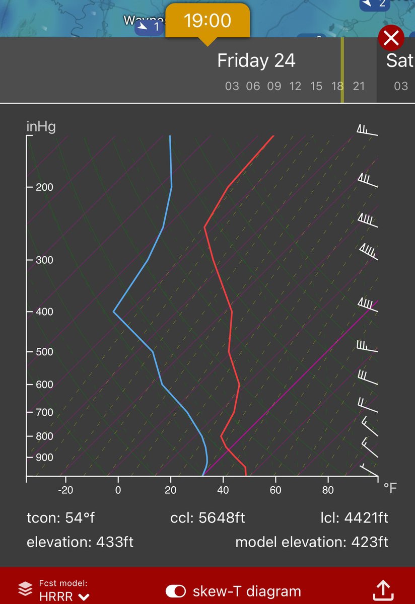Happy Friday evening! Caught this great shot of stratocumulus undulatus clouds moving over #frederickmd at 6:40pm, sustained by residual instability and moderate vertical wind shear. Stratocumulus cloud clusters are showing clearly in #goes19 IR  imagery (around the white star)