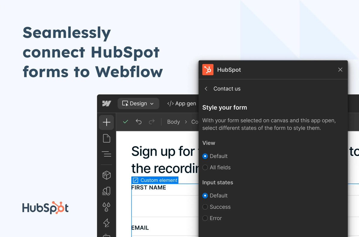 NoCodeSupplyCo's tweet image. New Utility in Tools → Hubspot Webflow App
nocodesupply.co/item/hubspot-w…
Created by @webflow
