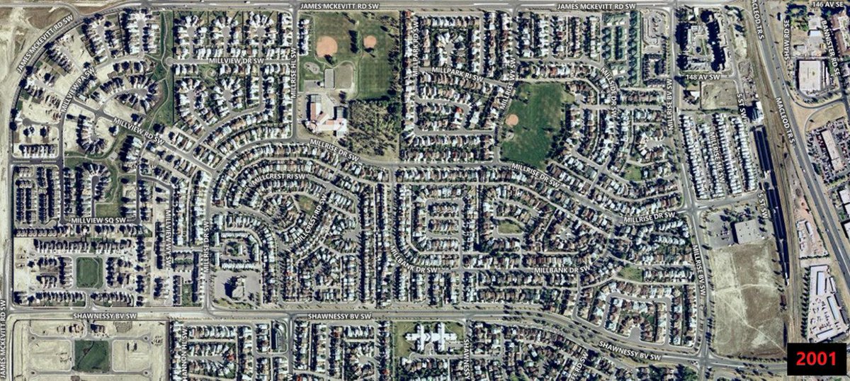 WalkingCalgary's tweet photo. At the 2021 census, #Millrise had a population of 6,750, down by 95 from 2016.
Construction of the development began in 1980 and wasn't completed until 2002.
#Calgary #yyc https://t.co/0mCHU41p7h