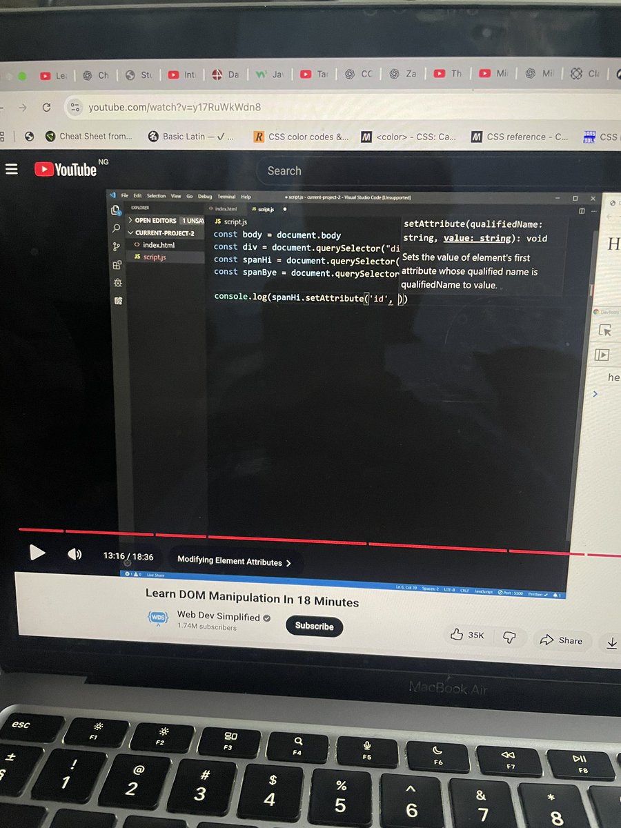 hajocodes's tweet image. Day 22 of #100DaysOfCode 
I watched a couple of tutorial about DOM