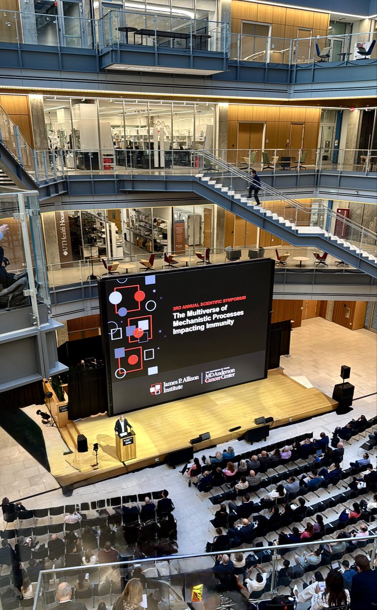 Happy to attend the 3rd Annual James P. Allison Institute Scientific Symposium — a fantastic opportunity to exchange ideas in immunology and cancer research. Grateful for the insights shared by distinguished leaders in the field, including five Nobel Laureates. <a href="/MDAndersonNews/">MD Anderson Cancer Center</a>