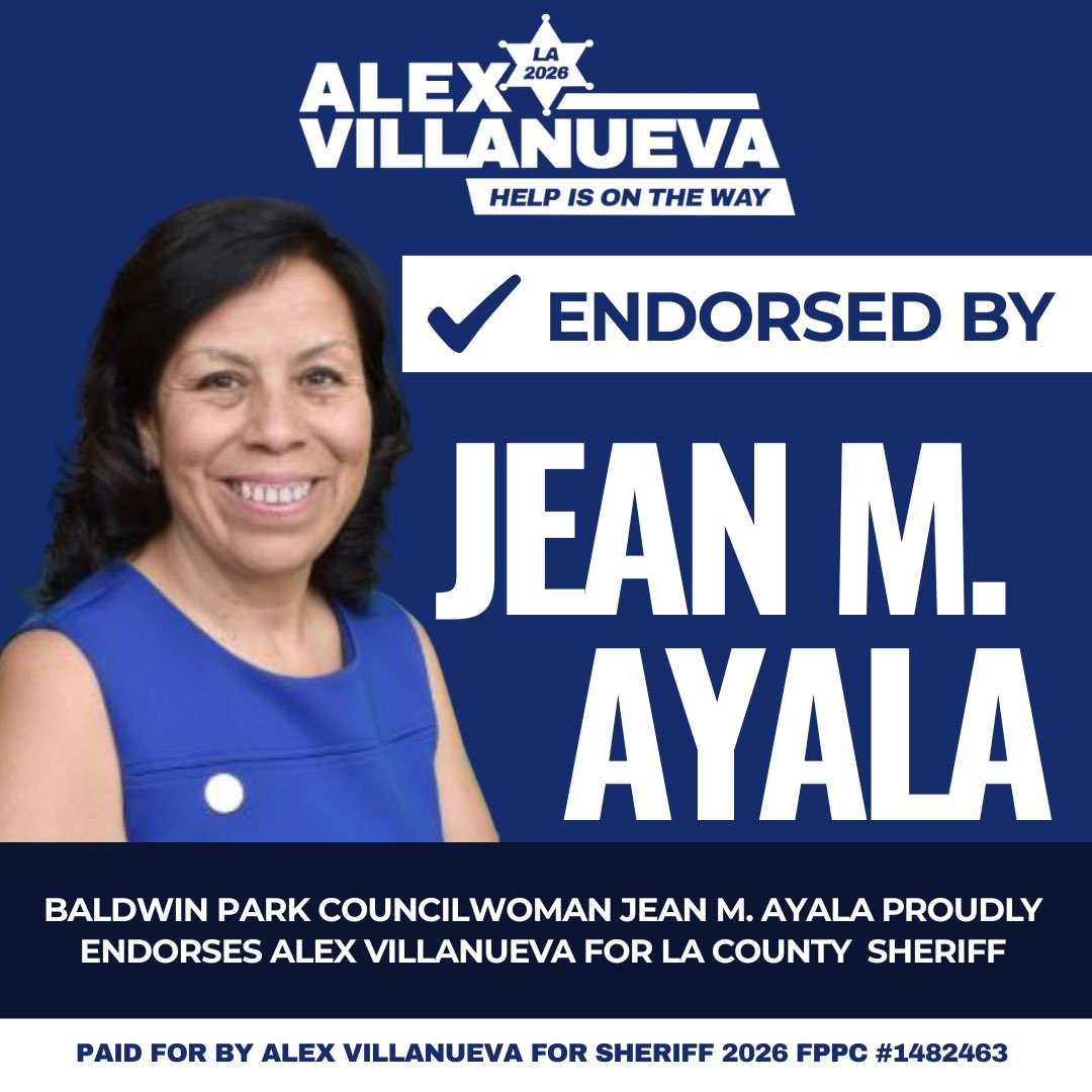 I’m very grateful for the endorsement of Baldwin Park Councilwoman Jean M. Ayala! #HelpIsOnTheWay