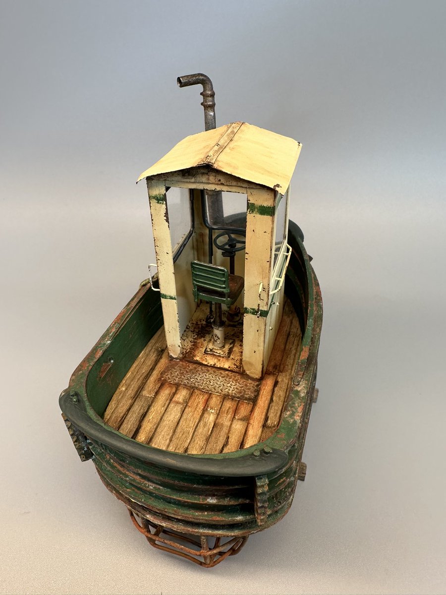 Aaaand she’s done! 1/35 scale ”boom boat”, scratch built.