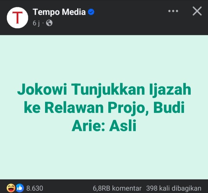 Ibaratnya <a href="/jokowi/">Joko Widodo</a> berkata
TAIK KAMBING ITU TASA COKLAT..
TERMUL : 100% PERCAYA!!

🤣🤣