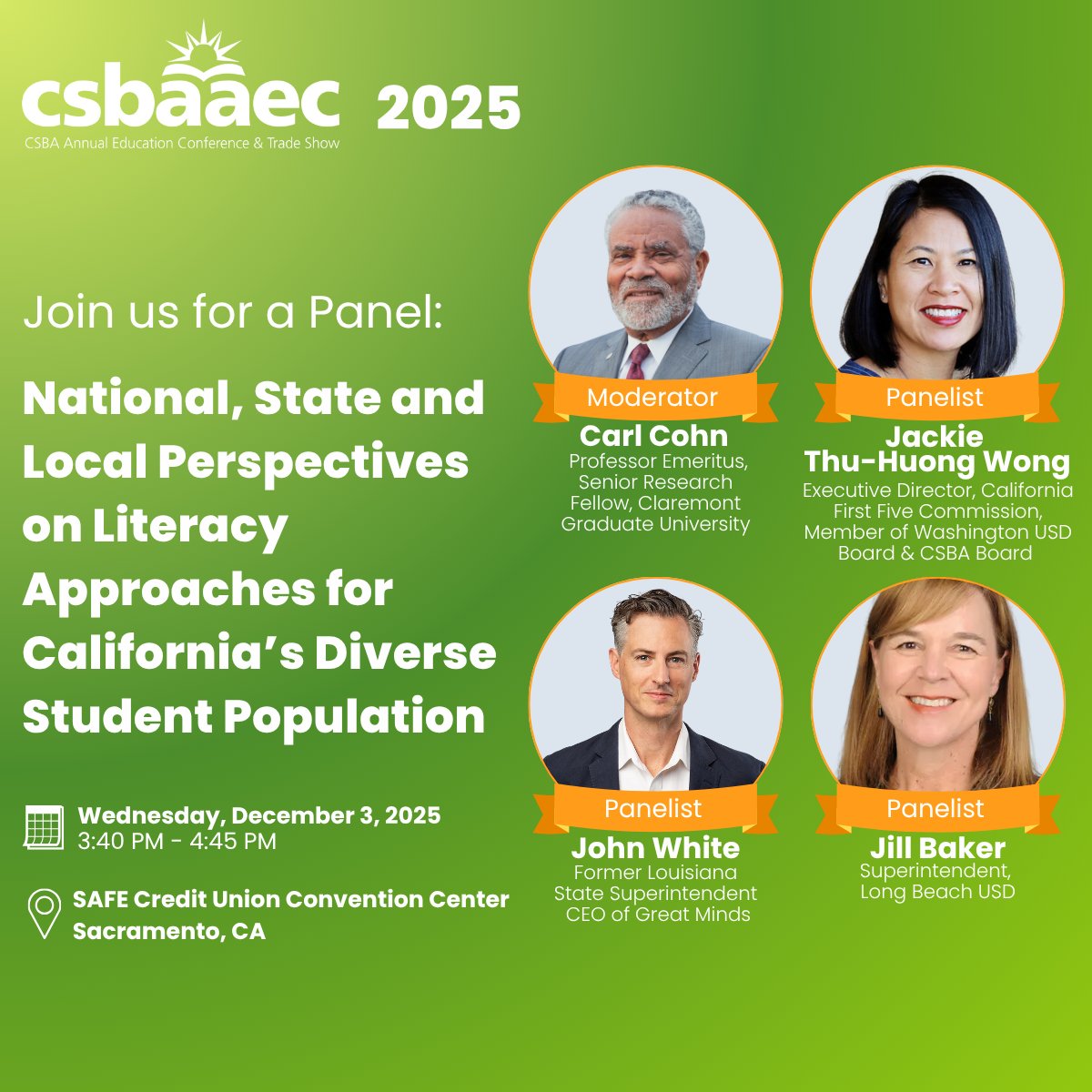 BallFrostGroup's tweet photo. Don’t miss this convo at @CSBA_Now #AEC 2025: Literacy Approaches for CA’s Diverse Student Population. @Carlcohn @jbaker000 @JVuWong &amp; @ John White, @GreatMindsEd CEO will discuss ways to improve literacy among CA’s diverse learners. 🗓 12/3 at 3:40  https://t.co/2qEdDRjb3X https://t.co/DLhGAYbfFH