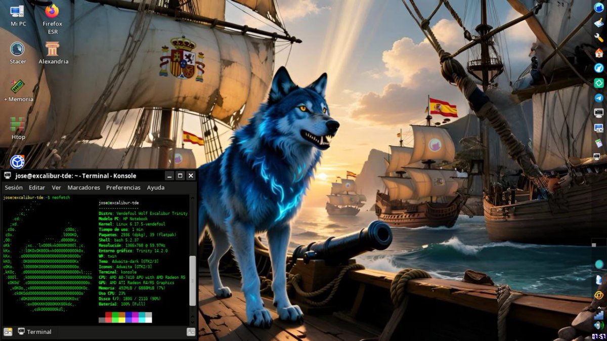 vendefoulwolf's tweet image. #viernesdeescritorio #vendefoulwolf #Trinity #Excalibur #nosystemd #ultimokernel #pocaRAM #bajosrecursos #sysvinit #initfreedom #herramientaspropias