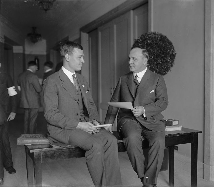 Oct. 24, 1925: Charles Taft, one of the sons of Chief Justice William Howard Taft, and Fred W. Ramsey, who are attending a YMCA convention in Washington.