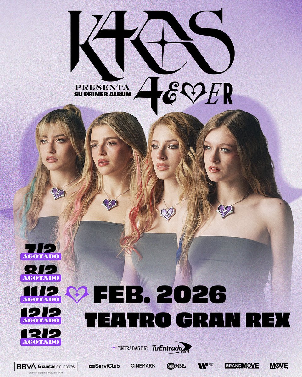 💜 ¡ <a href="/K4OS_oficial/">K4OS</a> agotó las 5 funciones en el Teatro Gran Rex! ¡Muchas gracias a todos los kaóticos por hacer este sueño posible!

¡Nos vemos en febrero!