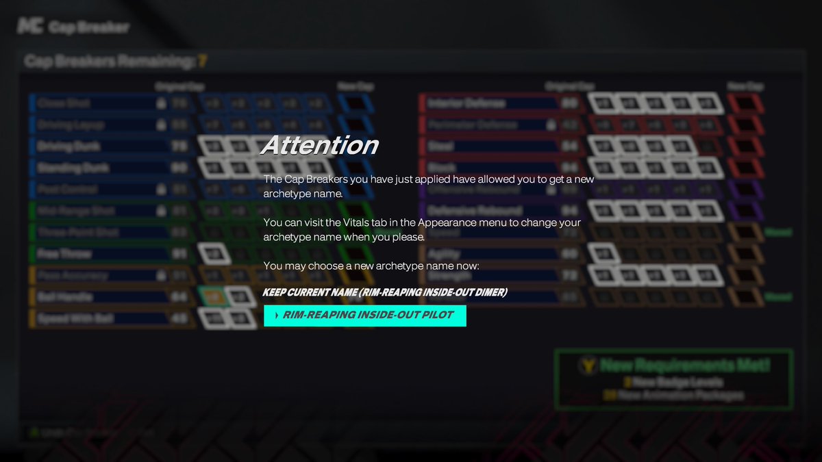 Hittopotamuss's tweet image. @cahmron2k my first time seeing this build name “Rim Reaping Inside-Out Pilot” 👀 #NBA2k #2k26 #2kbuilds