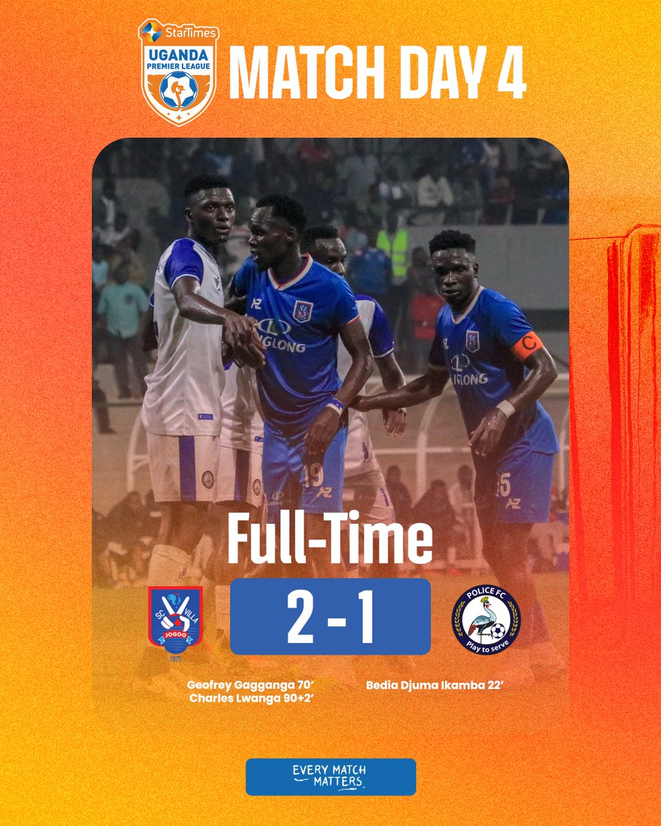 UPL's tweet photo. Full-Time! ⏰

SC Villa 2-1 Police FC

#SCVPOL | #StarTimesUPL https://t.co/rzqoWof2kj