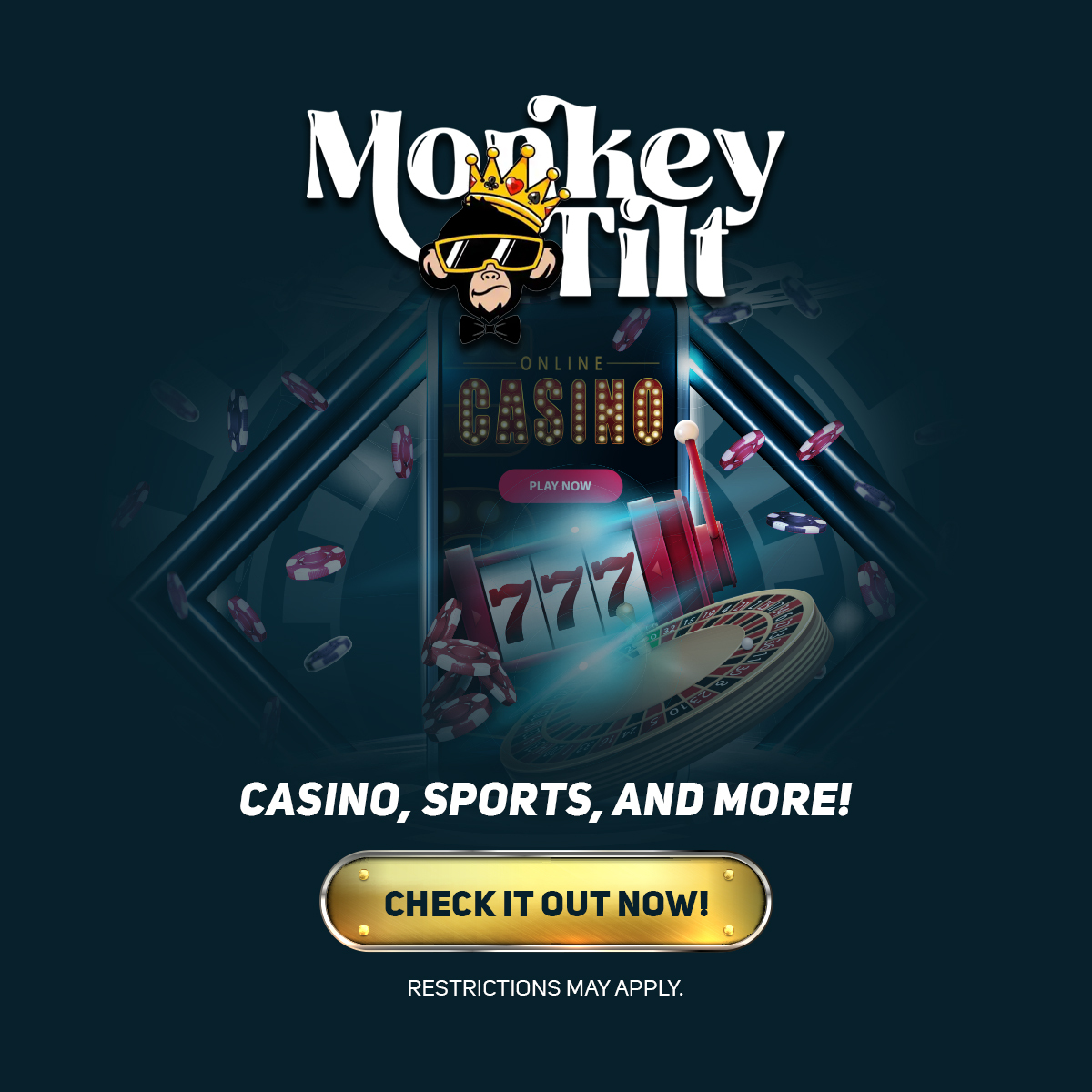 The tables are hot and the wins are hotter! 🔥 Join @MonkeyTiltPlay and get  in the game. 💰 Big-time sign-up bonus 💨 Fast crypto payouts ⭐️ Exclusive  VIP benefits Start your rise