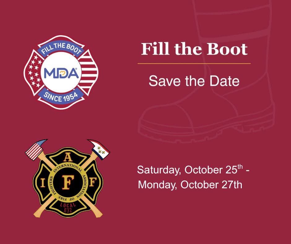 NOLAFireDept's tweet image. 🔥👢 #ShakeTheBoot for #MDA! 

From Oct. 25–27, the @IAFF632 &amp;amp; the NOFD will be out in the community raising funds for kids &amp;amp; adults with neuromuscular diseases. Every dollar counts—stop by &amp;amp; show your support! ❤️💪

👉 Learn more 💻📱: mda.org/filltheboot/ia… 

#FillTheBoot