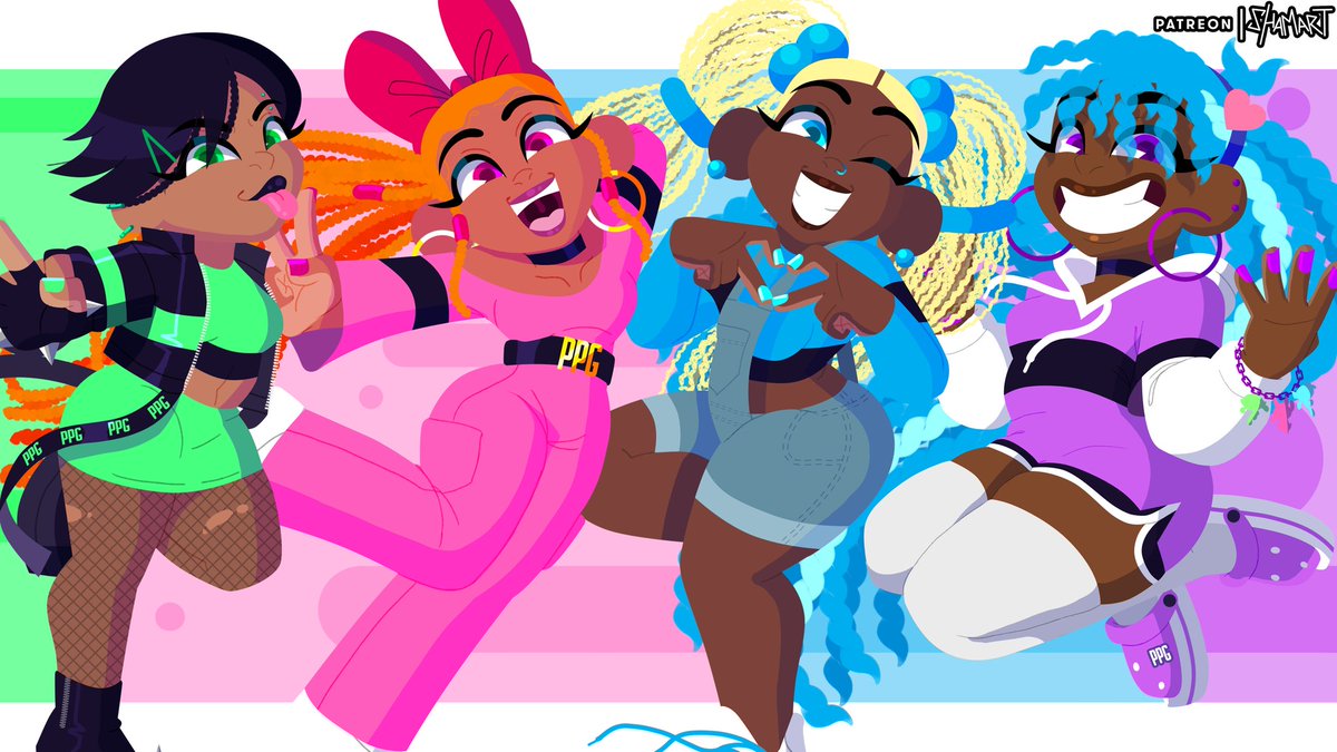 shamartTM's tweet photo. Day 24: Black Powerpuff Girls! ❤️💙💚💜
#blacktober https://t.co/8jTb0f7pvN