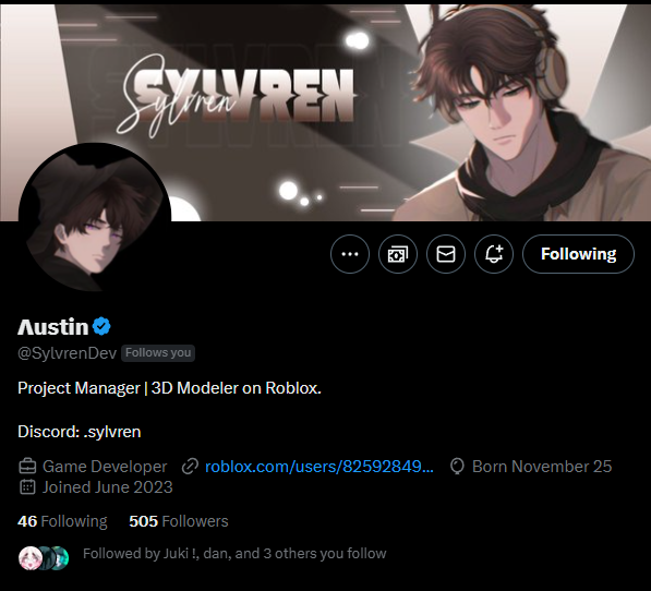 AulcyrsART's tweet image. Want to Congratulate my friend @SylvrenDev
for reaching 500 Followers! Go give him some love and support!! 

#RobloxDev #Roblox #robloxdevelopers