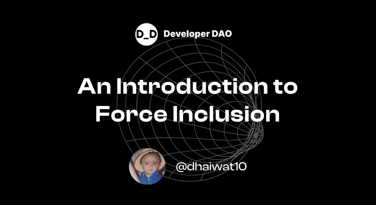developer_dao's tweet image. 💁 Learn about force inclusion in our latest blog entry by D_D OG @dhaiwat10 👇
blog.developerdao.com/an-introductio…