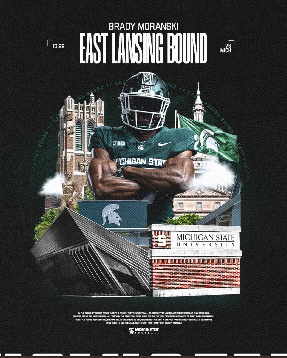 Excited to be in East Lansing @MSU_football this Saturday!! Thank you <a href="/Frank_herzog55/">Frank Herzog</a> for the graphic. 
<a href="/GtownGridiron/">Germantown Gridiron Club</a>