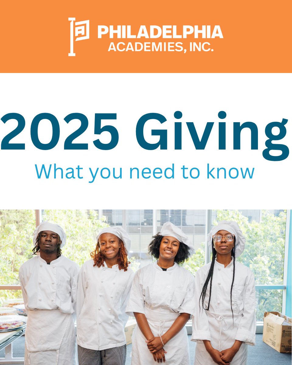 AcademiesInc's tweet image. Tax changes are coming in 2026, making 2025 a unique opportunity to maximize the impact of your giving!
Support our students and schools today by making a gift at academiesinc.org/donate.
#academiesinc #education #workforcedevelopment #charity #nonprofit #philadelphia