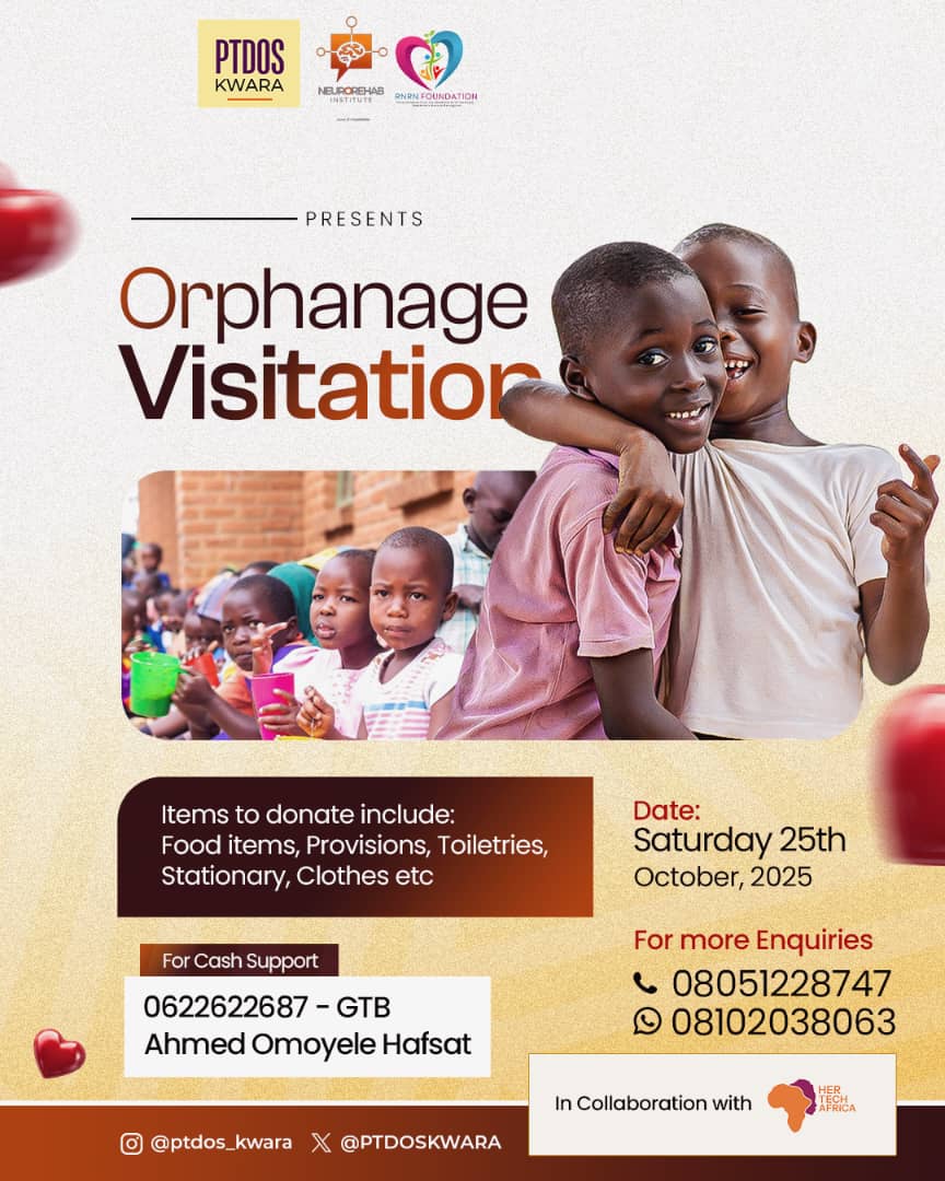 Join us as we reach out with kindness and joy during our Orphanage Visitation ✨
Let’s put smiles on the faces of these amazing kids through your generous donations  food items, toiletries, clothes, stationery &amp; more!

📅 Saturday, 25th October 2025