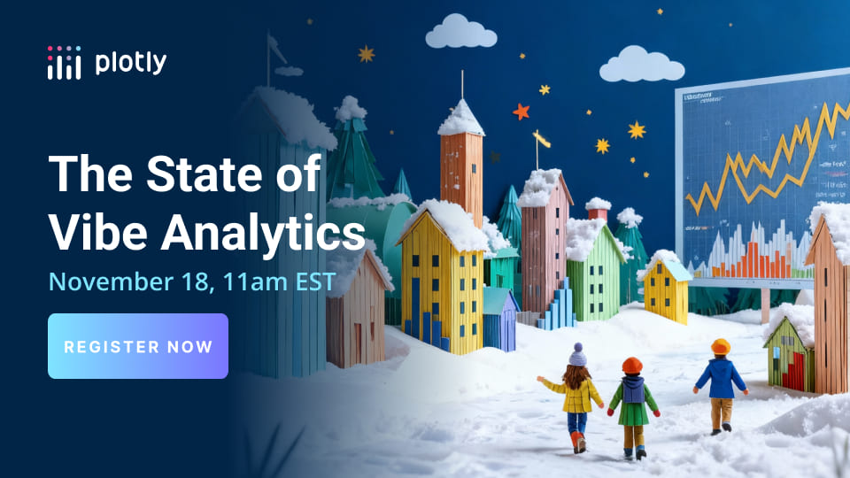 plotlygraphs's tweet image. What’s the 𝘷𝘪𝘣𝘦 in analytics today? 👀✨

We asked hundreds of developers, data scientists, and analysts how they’re using AI for data visualization and analysis — and the results are fascinating.

💡 Join us Nov 18 @ 11AM EST to uncover:
• How teams are integrating AI into…