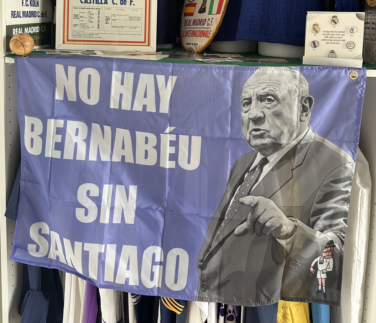 Pongo a disposición del madridismo libre el diseño de mi bandera “No hay Bernabéu sin Santiago”, con el único fin de difundir el mensaje en pegatinas y banderas.

Quien esté interesado puede escribirme y le haré llegar el diseño en PDF, JPG o PNG la semana que viene.