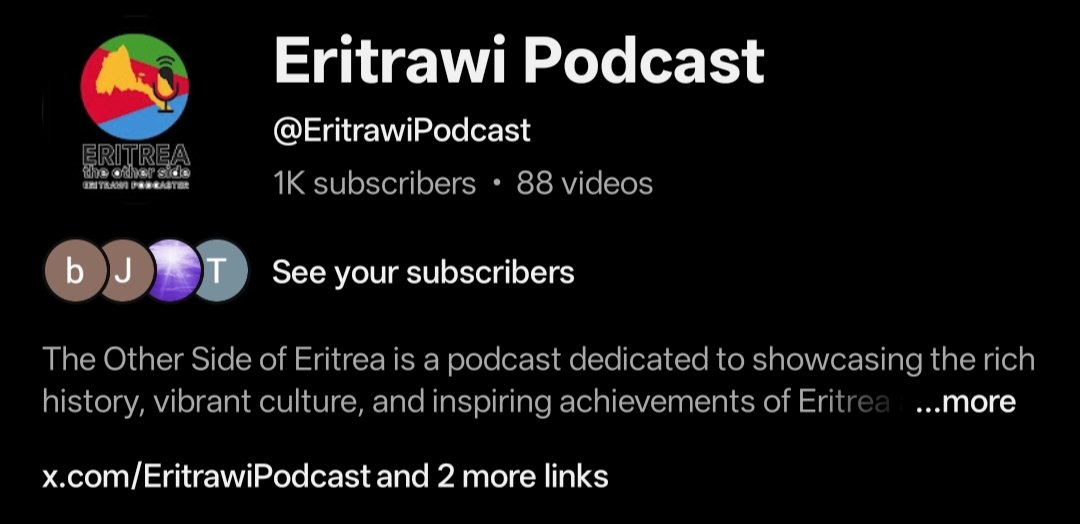 Just hit 1,000 subscribers in 5 months 
Thank you to everyone who’s been watching, sharing, and supporting the channel, the consistency is paying off.
More to come soon!
#Eritrean #Unity #Appreciateyou #History #YouTube