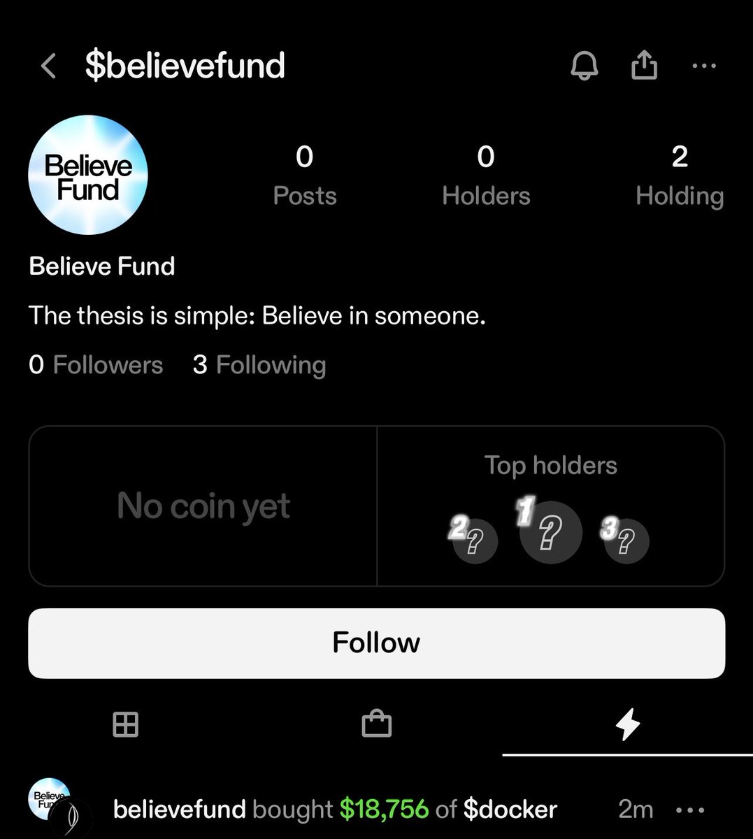 thelaziestcoder's tweet image. Believe Fund by @zora just started buying top creators