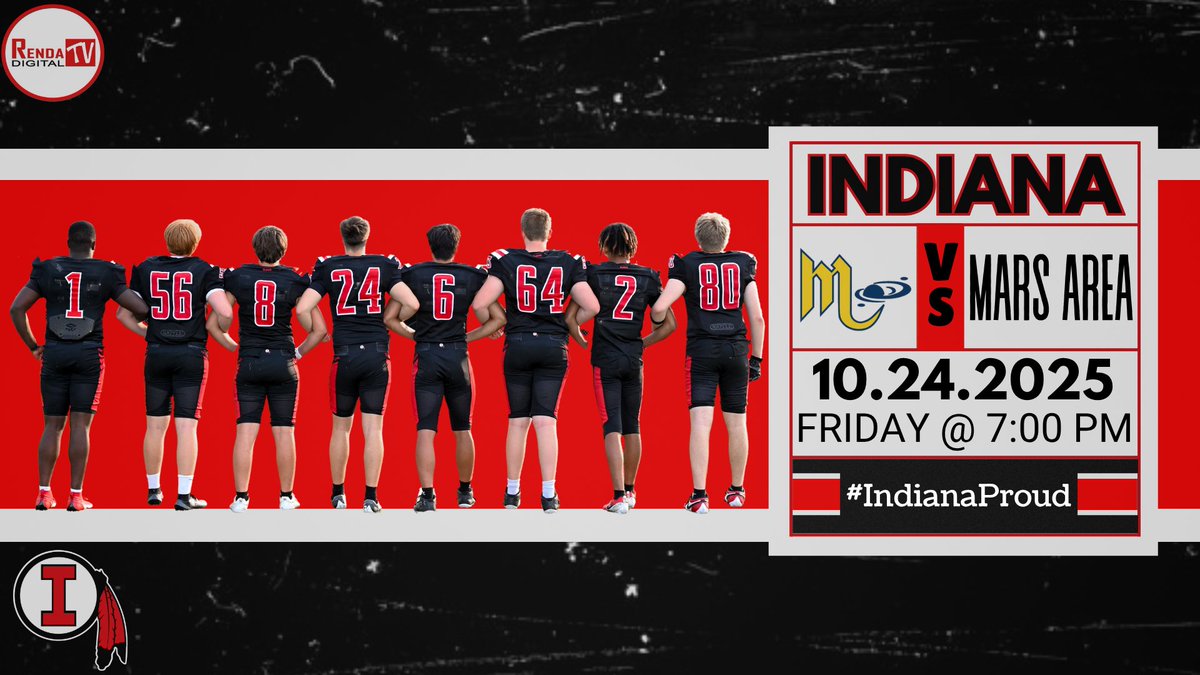 Indiana Area School District Athletics (@iasdathletics) on Twitter photo IT'S SENIOR SALUTE!🏈
We host Mars and honor our 8️⃣ seniors!
🆚: Mars Fightin' Planets
⏰: 7:00 PM
📍: Indiana Area High School
💻: youtube.com/watch?v=fV5r1_… 
#IndianaProud IT'S SENIOR SALUTE!🏈
We host Mars and honor our 8️⃣ seniors!
🆚: Mars Fightin' Planets
⏰: 7:00 PM
📍: Indiana Area High School
💻: youtube.com/watch?v=fV5r1_… 
#IndianaProud