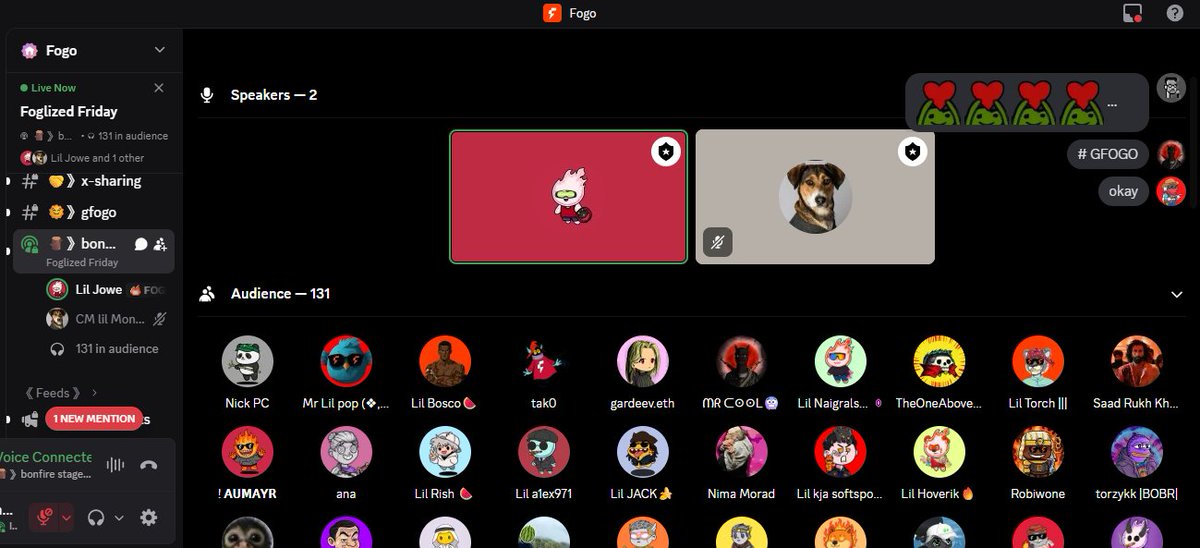 Foglizied Friday is LIVE!

The Fogo fam is vibing hard 130+ in the audience, good energy, and community spirit on full display.

If you’re not tuned in yet, you’re missing out on the Friday fun

GFOGO

<a href="/im_jowee/">Jowe.fogo</a> <a href="/macop7741/">macop</a> <a href="/mubashir_097/">Mubashir</a>