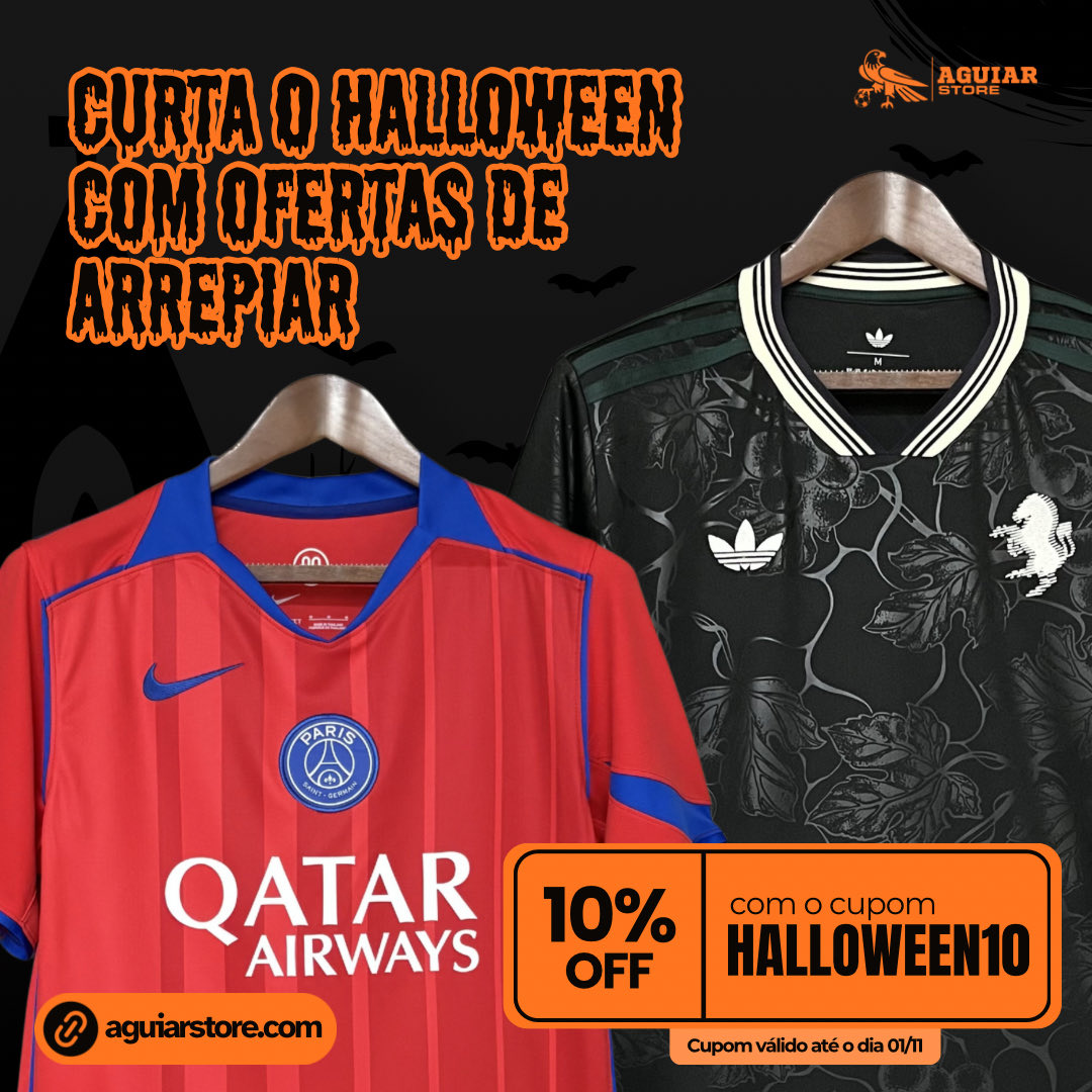 🎃 Prepare-se para uma noite cheia de sustos e descontos!

Neste Halloween, aproveite 10% OFF com o nosso cupom e deixe sua celebração ainda mais assustadora.

Cupom válido até dia 01/11.

➡️ ACESSE JÁ: aguiarstore.com