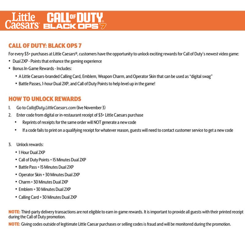 First look at Little Caesars X BO7 Promo Skin &amp; Rewards 👇

Via <a href="/MilamMinute/">Dvoki</a>