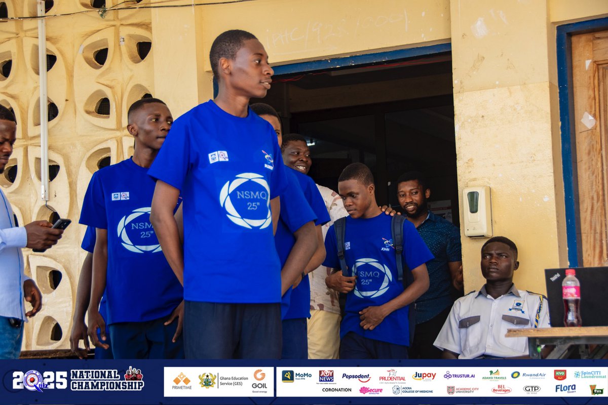 NSMQGhana's tweet photo. From the “Vacus” land of possibilities, they are optimistic about their coming.

Osei Tutu SHS walks into camp.

#NSMQ2025 #NSMQOneEighth #Primetime https://t.co/7QIUoAcZP6