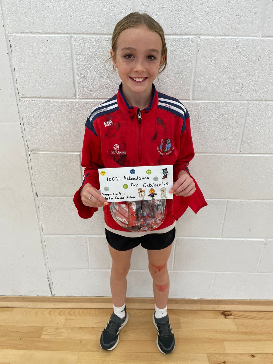 🎉 100% Attendance for September &amp; October 🎉

Well done to our winners for the monthly attendance award kindly supported by Ardee Credit Union 👏🏻