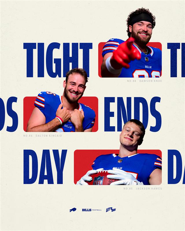 Happy National Tight Ends Day to all who celebrate‼️

<a href="/dawson_knox/">Dawson Knox</a> x <a href="/_DaltonKincaid/">Dalton Kincaid</a> x <a href="/12hawes12/">Jackson Hawes</a> 

#BillsMafia | #GoBills