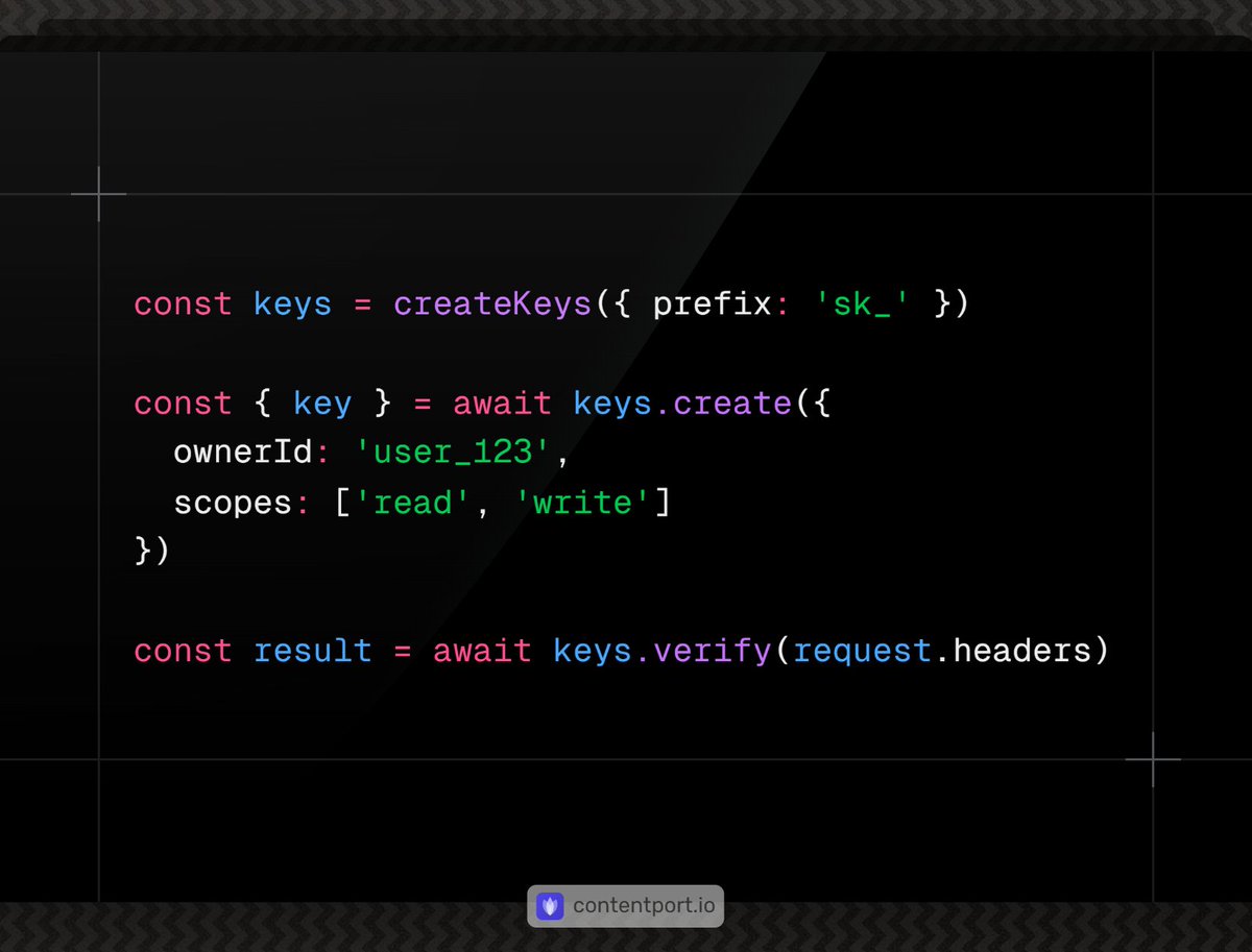 izadoesdev's tweet image. API key management shouldn’t take weeks.
Keypal gives you hashing, scopes, Redis, and Drizzle integration out of the box.
Finally, a batteries-included way to handle keys right.