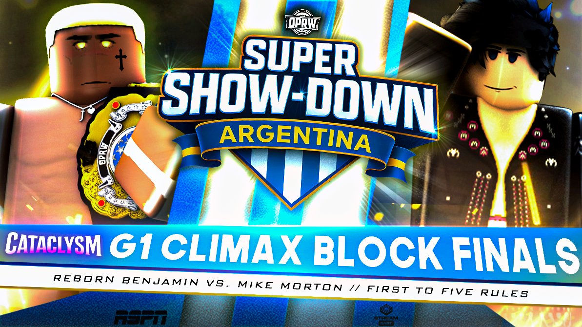 .#OPRWSSD // TOMORROW NIGHT! 🚨

CATACLYSM #OPRWG1 BLOCK FINALS!

The FINAL TWO men left standing from the PURPLE brand are two men who are NOT unfamiliar with one another.. as the UNITED STATES CHAMPION and #1 Seed <a href="/ballotinyourbox/">Reborn Benjamin</a> looks to CHARGE past history and take down a