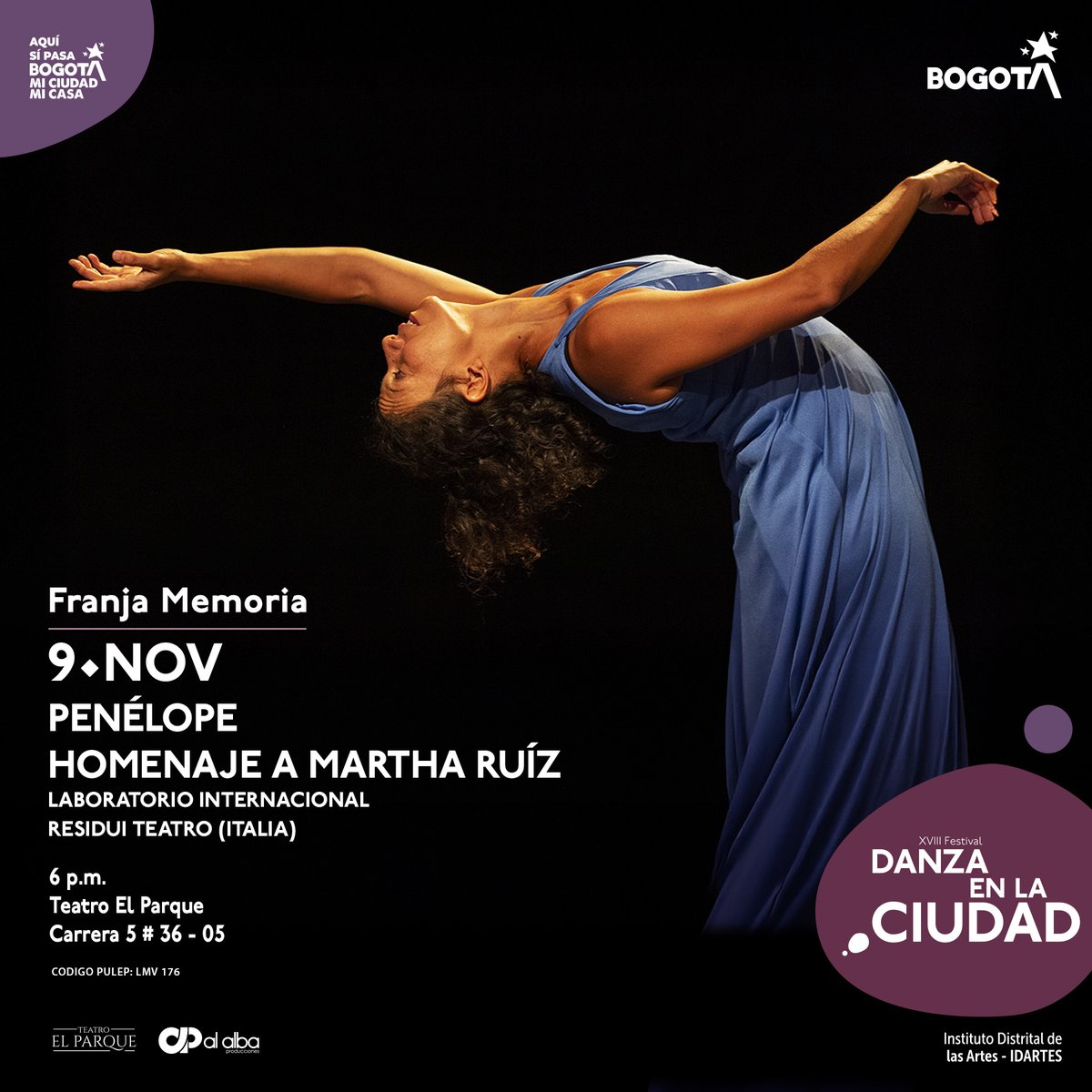 No se pierda la #FranjaMemoria del XVIII Festival Danza en la Ciudad.

Un espacio para reconocer a quienes han construido con su cuerpo y su arte la historia de la danza en Bogotá

Consulte toda la programación en danzaenlaciudad.gov.co 

#FestivalDanzaEnLaCiudad2025 #AquíSíPasa