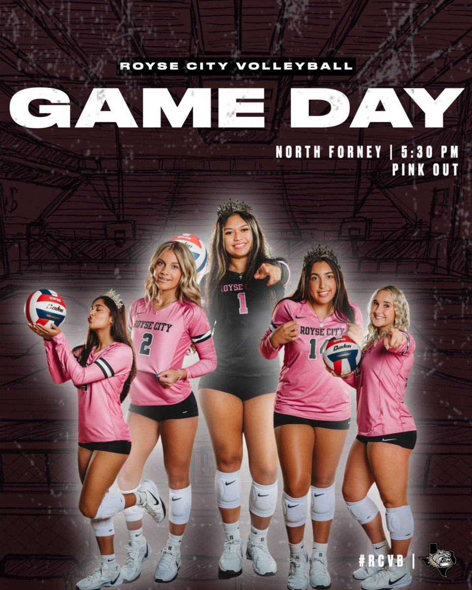 RCVB_bulldogs's tweet image. It&apos;s Game Day and PINK OUT! 💕🎀💖 Come support your lady bulldogs in our season finale! 

🆚North Forney
📍Royse City HS
⏰Varsity: 5:30 pm | 9th/JV: 6:30pm
🎟️ bit.ly/4qoE6qu

#RCVB #ReachForTheSummit
